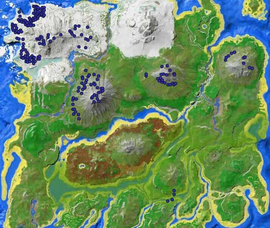 方舟生存進化手遊資源分布詳情