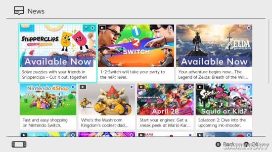 Switch系統界面曝光《塞爾達傳說：荒野之息》售價約413元
