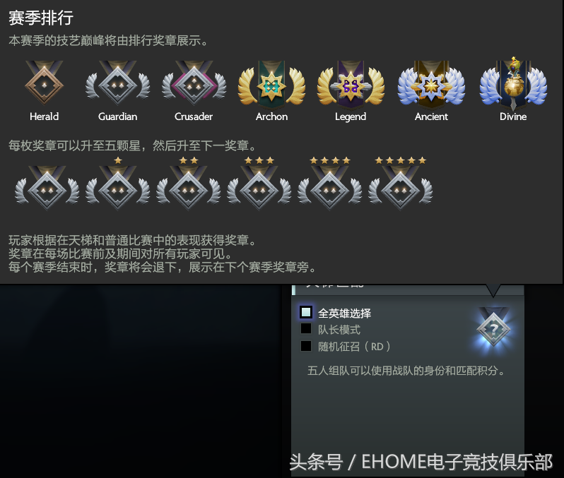 DOTA2新賽季天梯系統推出：賽季周期6個月 共有7個獎章級別