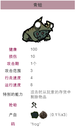 《饑荒》怎麼應付青蛙雨 青蛙的詳細介紹