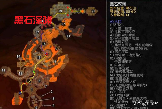 魔獸世界：黑石深淵路線本身並不複雜，三條路線比較明顯