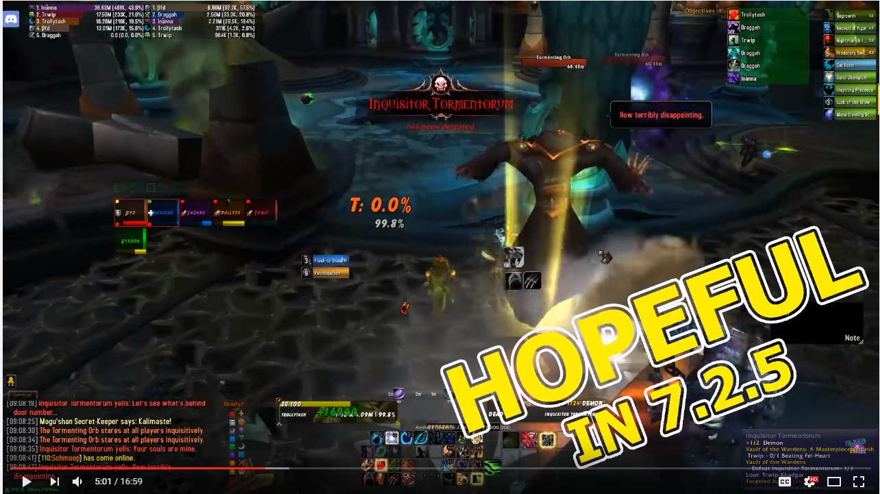 魔獸世界7.2.5DPS排行：戰士和術士才是人生贏家！