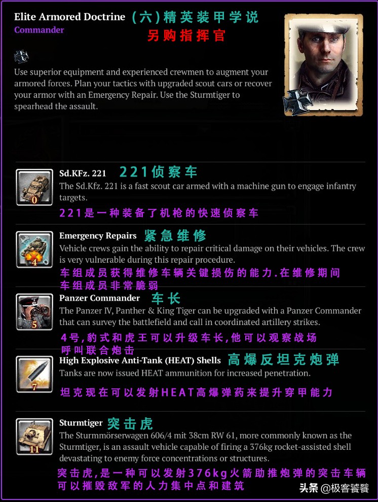《英雄連2》中西德的指揮官都有哪些?技能是什麼?