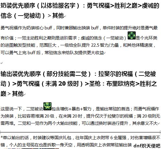地下城與勇士dnf女聖騎士百科——關於時裝屬性選取的一些分析