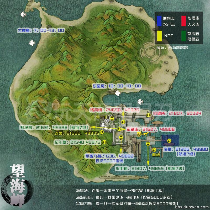 福利！《天涯明月刀OL》航海之各島嶼圖鑑坐標攻略圖全集