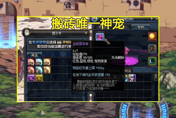 DNF：最難獲取的寵物！獨角獸128可換天空，金錢哥布林搬磚給力