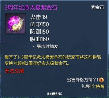 劍靈三周年紀念寶石 屬性及合成公式曝光